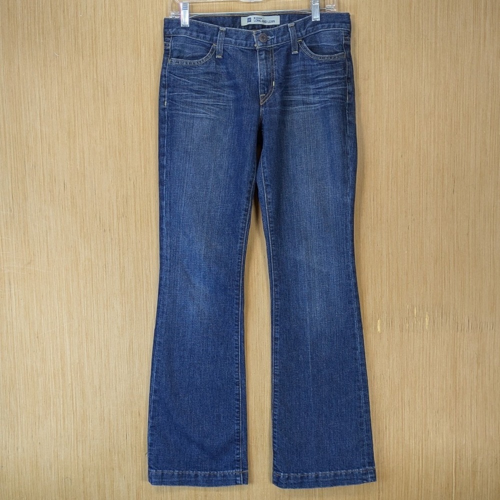 Vintage Gap Y2K Long and Lean Low Rise Flare Jeans Womens Size 4 Dark Wash Denim